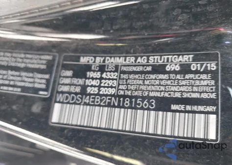 2015 Mercedes-Benz Cla 250 из США, поврежденный, VIN WDDSJ4EB2FN181563